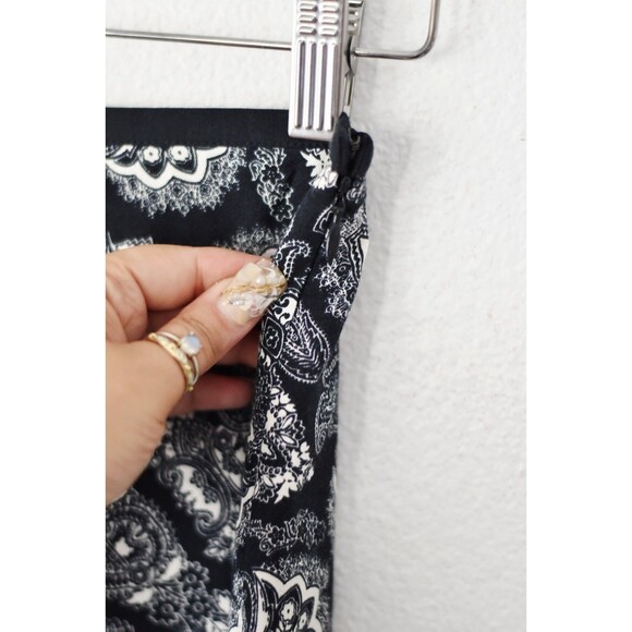 Loft Pencil Skirt Woman's XS Navy Paisley Silk Slit Career City - Picture 4 of 8